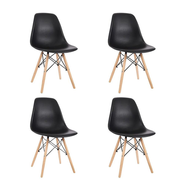 Set 4 Silla de Comedor Eames Negro