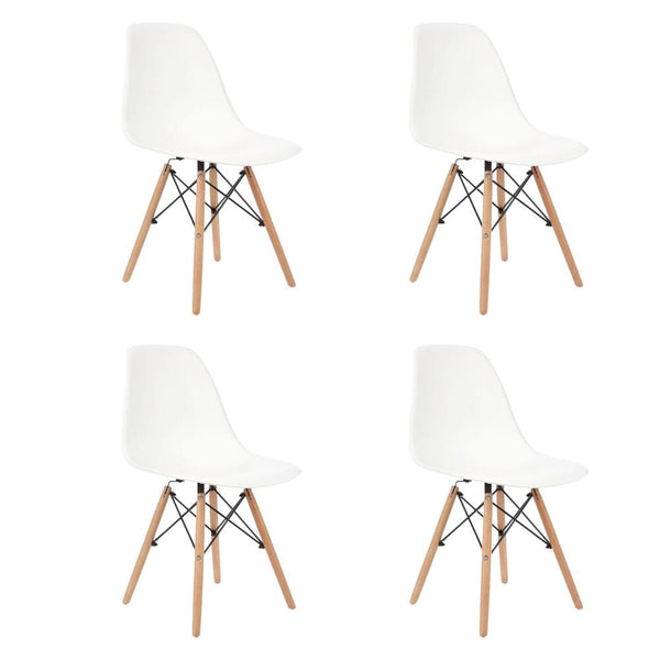 Set 4 Silla de Comedor Eames Blanco