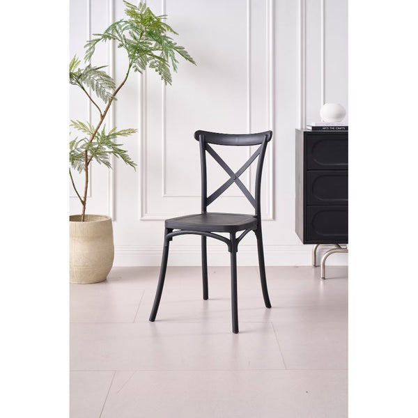 Silla Betany, Color Negro, Con espaldar y diseño minimalista X6