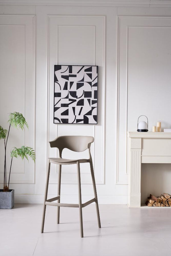 Butaco Alto Elena, Color Taupe, Diseño Moderno