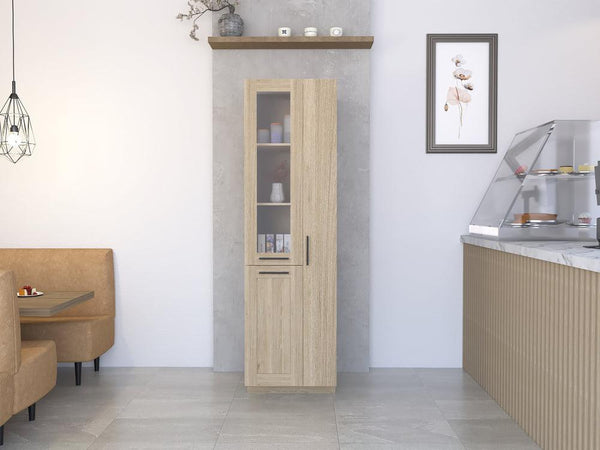 Mueble Multiusos Elica, Beige, con Entrepaños y Tres Puertas - VIRTUAL MUEBLES