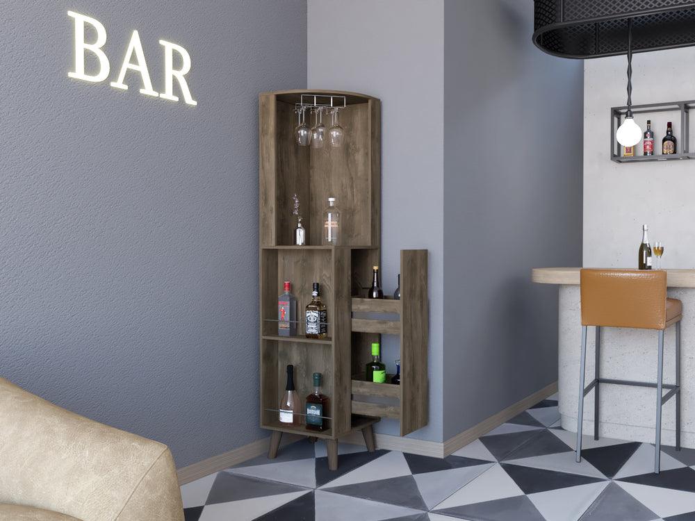 Mueble Multiusos Sarume, Nogal, con Amplio Espacio de Almacenamiento y Porta Copas - VIRTUAL MUEBLES