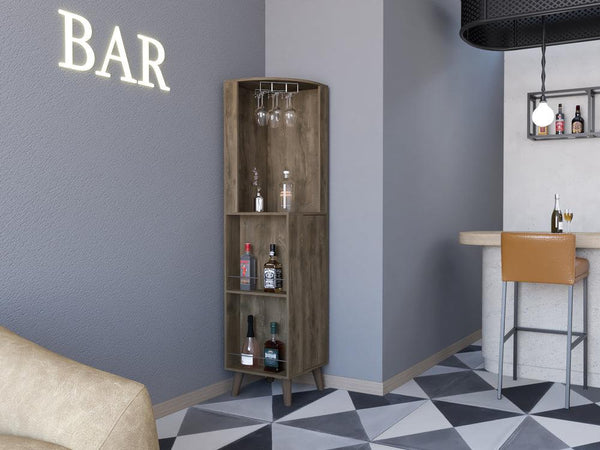 Mueble Multiusos Sarume, Nogal, con Amplio Espacio de Almacenamiento y Porta Copas - VIRTUAL MUEBLES