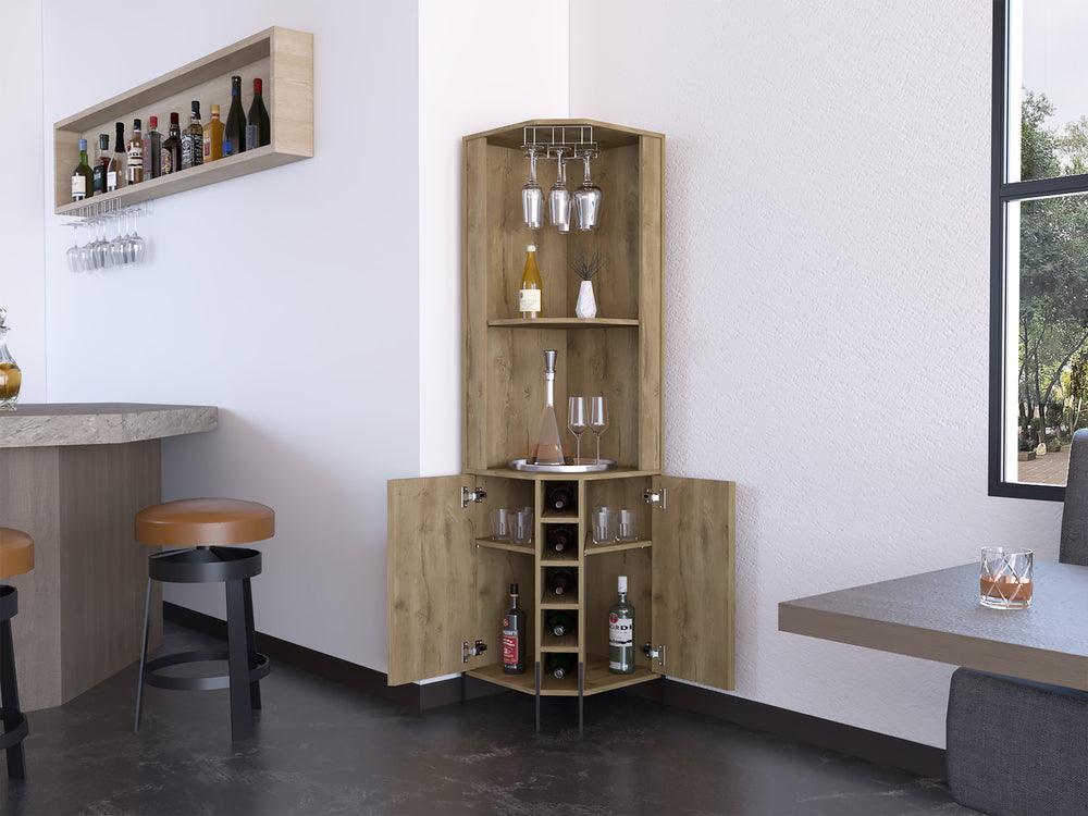 Mueble Multiusos Sharon, Macadamia, con Dos Puertas y Amplio Espacio Para Botellas - VIRTUAL MUEBLES