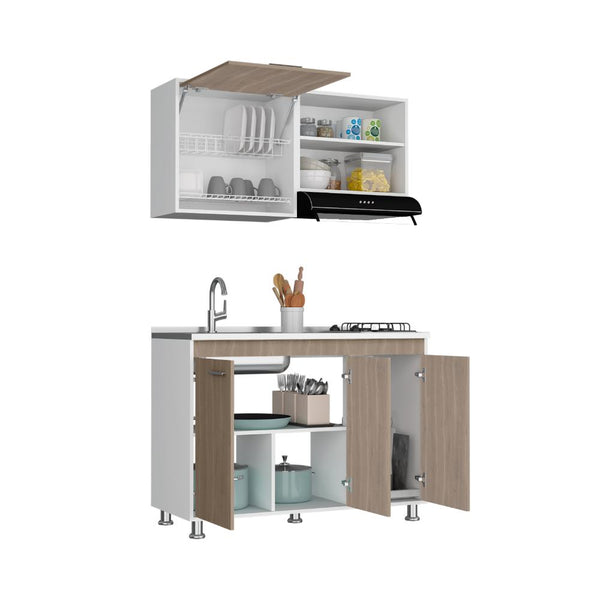 Cocina Integral Antares, Blanco Duqueza y Bardolino, incluye Mesón Pozuelo Izquierdo