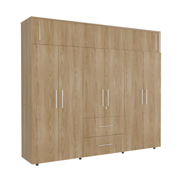 Closet Montano 230, Fresno Europeo y Blanco, de dos puertas corredizas