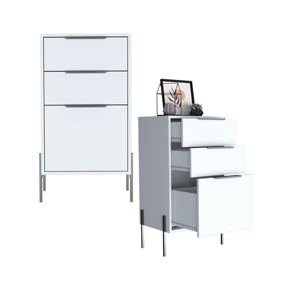 Organizador Midas, Blanco Nevado, 2 Cajones Reclinables X2