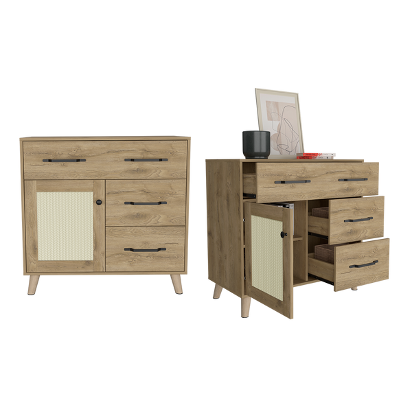 Organizador Natura, Macadamia, con tres cajones y una puerta X2