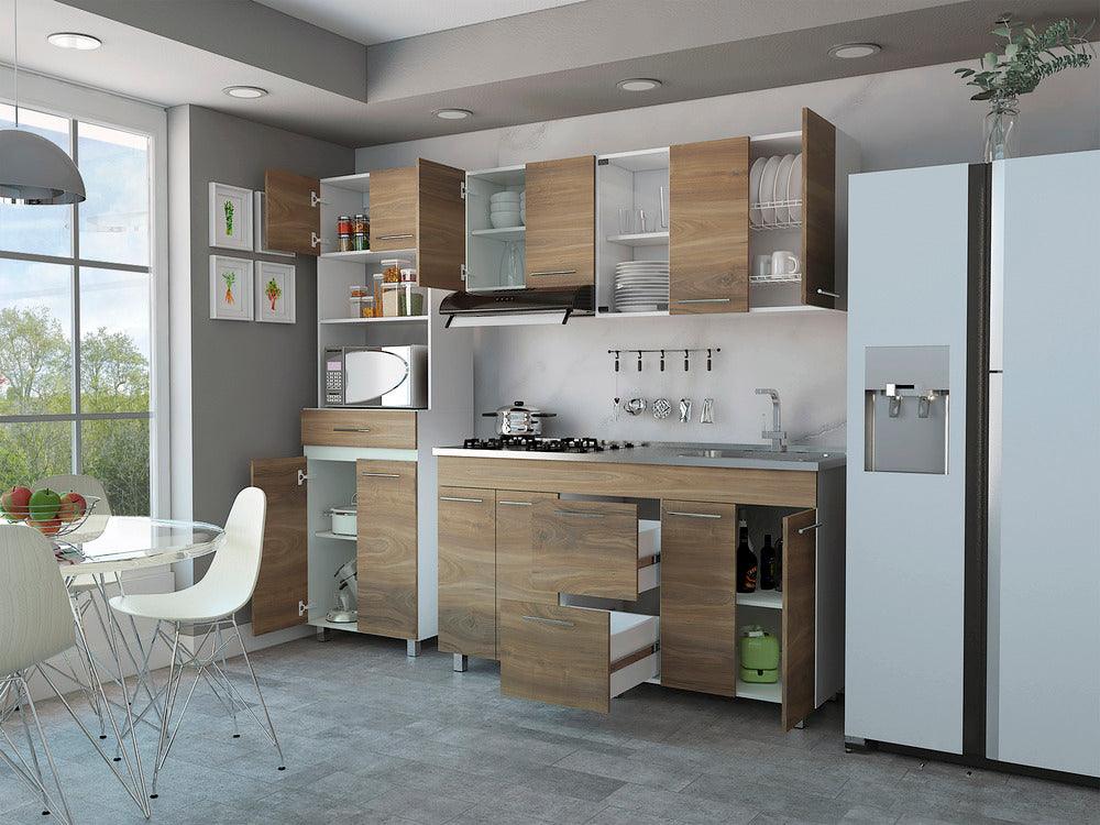 Combo para Cocina Almería, Incluye Cocina Integral y Mesa Auxiliar - VIRTUAL MUEBLES