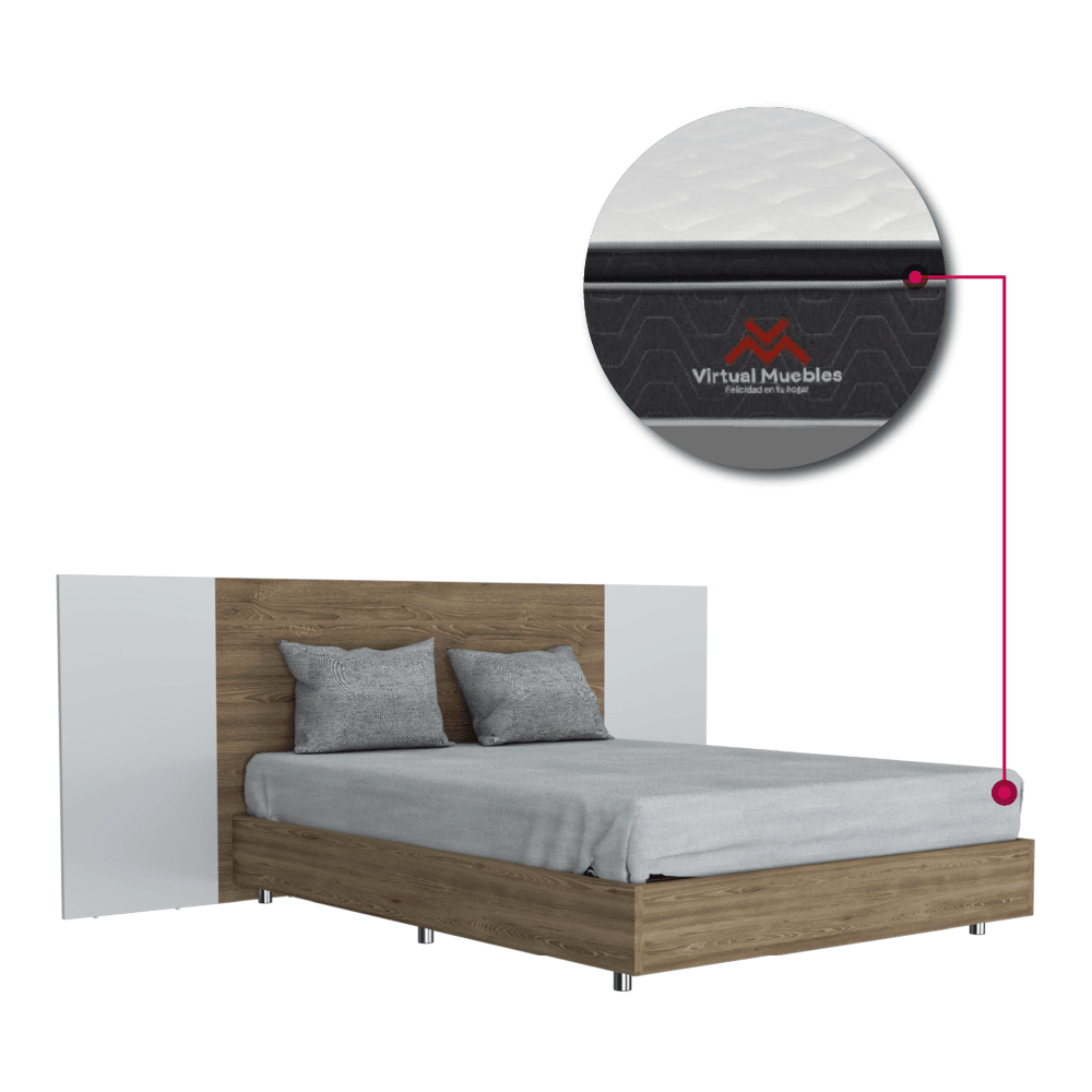 Combo para Habitación Booz, incluye Cama Doble y Colchón.
