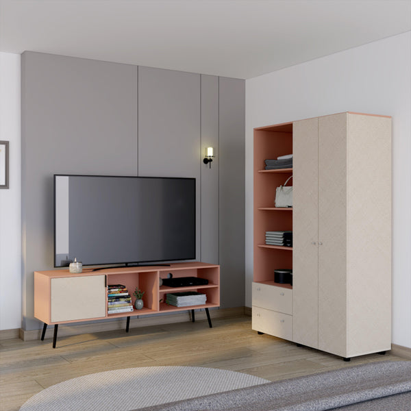 Combo para Habitación Jules 1, Incluye Closet y Mesa para TV 65"