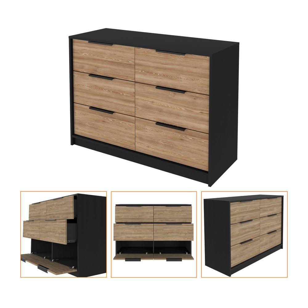 Organizador Wesley, Wengue y Miel, con Cuatro Cajones Organizadores y Dos Puertas Abatibles ZF - VIRTUAL MUEBLES