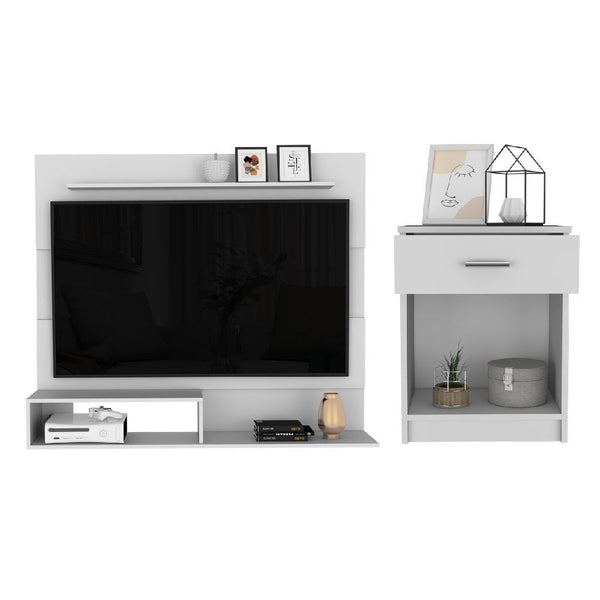 Combo para Habitación Almada, incluye Panel de TV y Mesa de Noche.