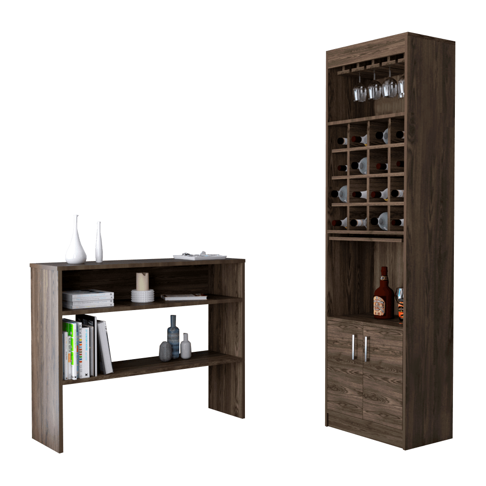 Combo Para Sala Langdon, Incluye Bar Y Mesa Auxiliar.