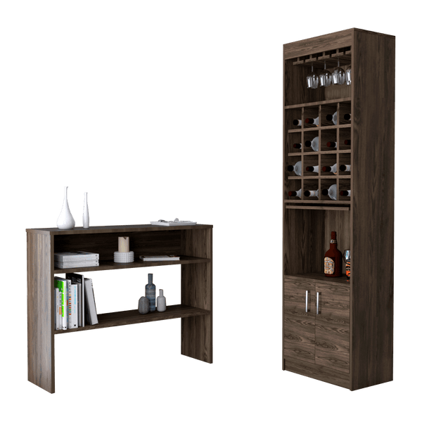 Combo Para Sala Langdon, Incluye Bar Y Mesa Auxiliar.
