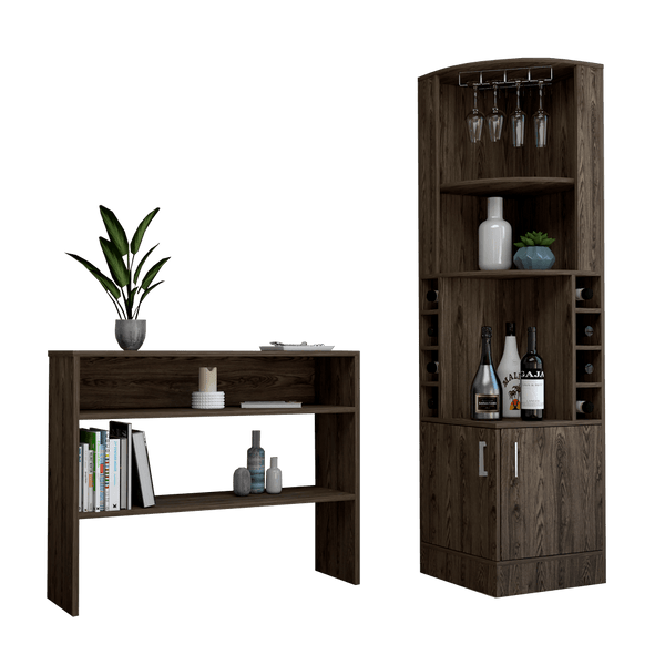Combo Para Sala Villamonte, Incluye Bar Esquinero Y Mesa Auxiliar.