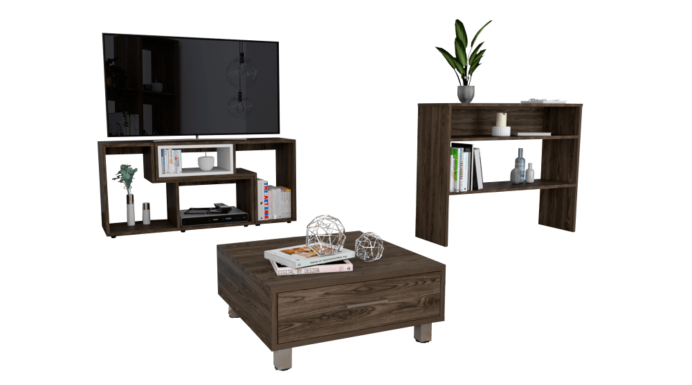 Combo Para Sala Dali, Incluye Mesa Para Tv Mesa Auxiliar Y Mesa De Centro.