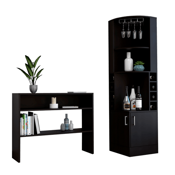 Combo Para Sala Napoli, Incluye Bar Esquinero Y Mesa Auxiliar.