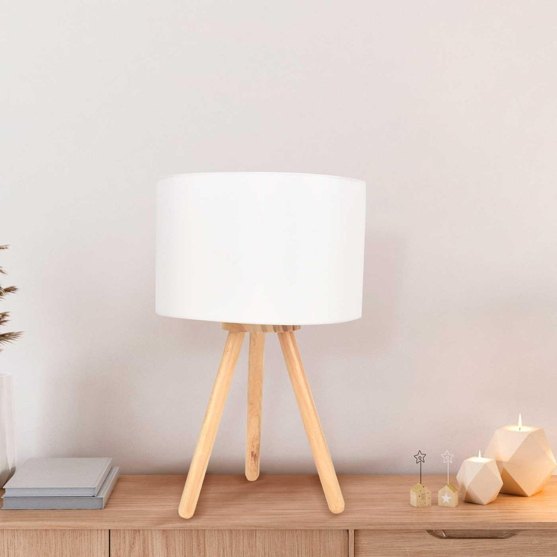 Lámpara de Mesa Ming, Blanco - VIRTUAL MUEBLES