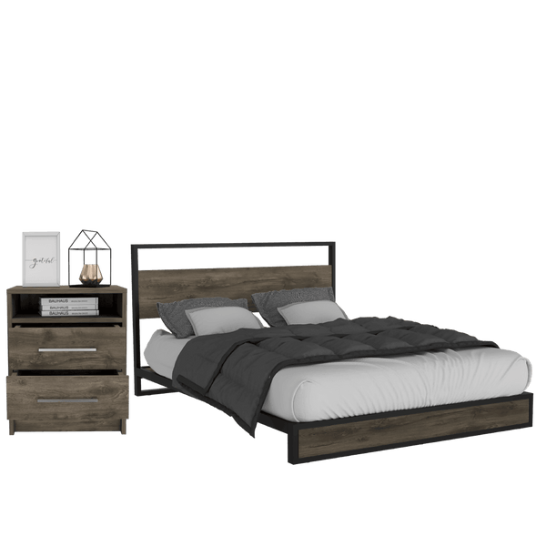Combo Para Habitación Carel Incluye Cama y Mesa de Noche.