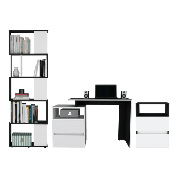 Combo Para Oficina Rostob, Incluye Escritorio - Archivador y Biblioteca