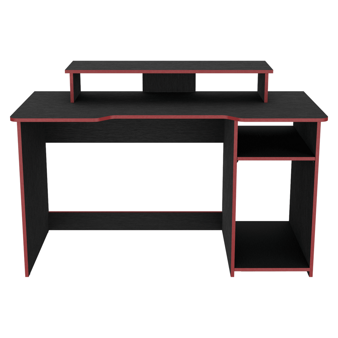 Combo Gamer , Wengue y Rojo, Incluye Escritorio y Silla Gamer - VIRTUAL MUEBLES