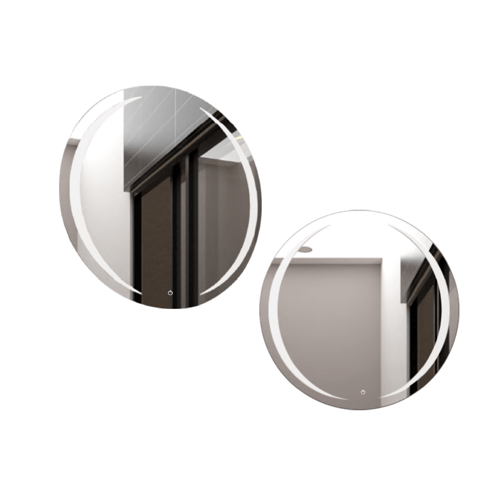 Espejo Circular Oliver color Gris para Sala o Baño.