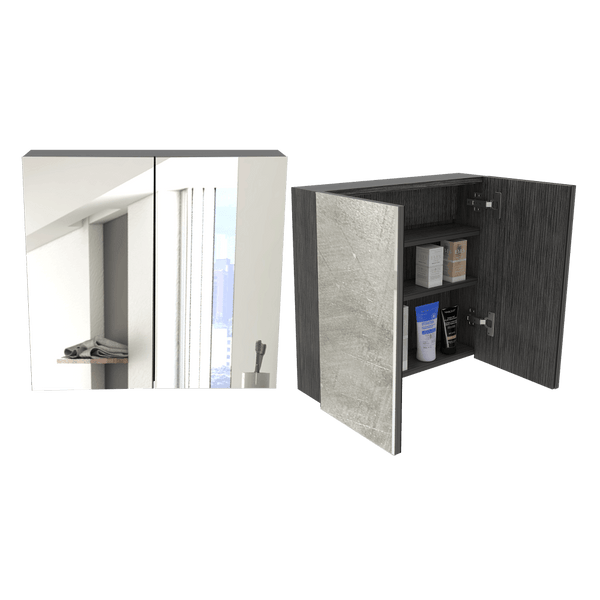 Gabinete de Baño Vanta, Gris, con Dos Puertas Batientes X2