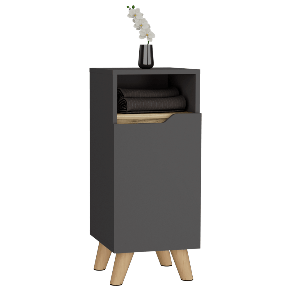 Gabinete De Baño Vicent color Plata Oscuro Y Cafe Claro Para Baño X2.