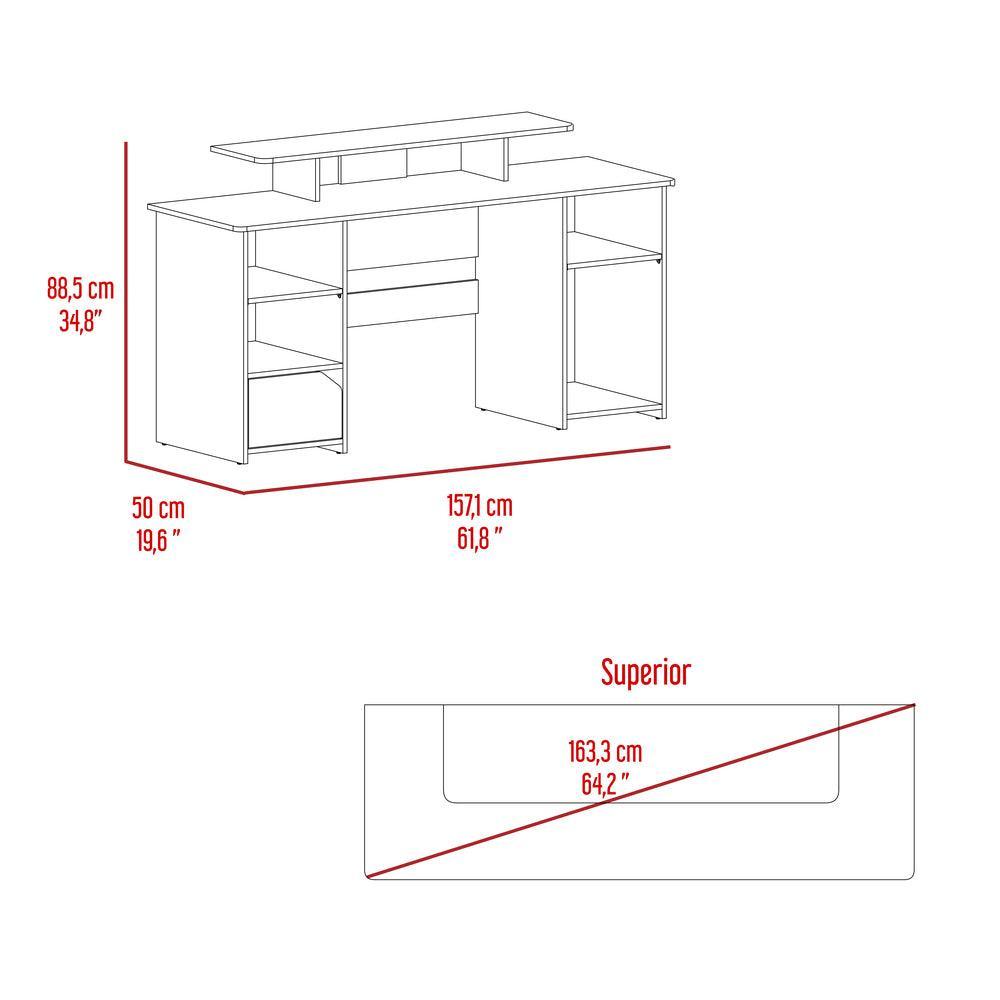 Combo Gamer , Wengue y Negro, Incluye Escritorio bordo Azul y Silla Gamer - VIRTUAL MUEBLES