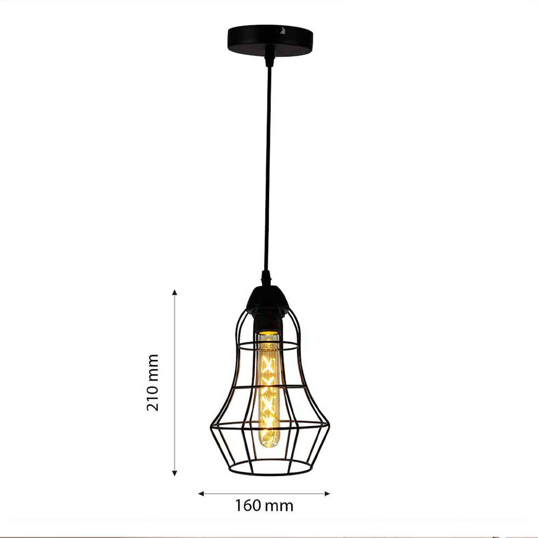 Lámpara Colgante Nydia, Negro - VIRTUAL MUEBLES