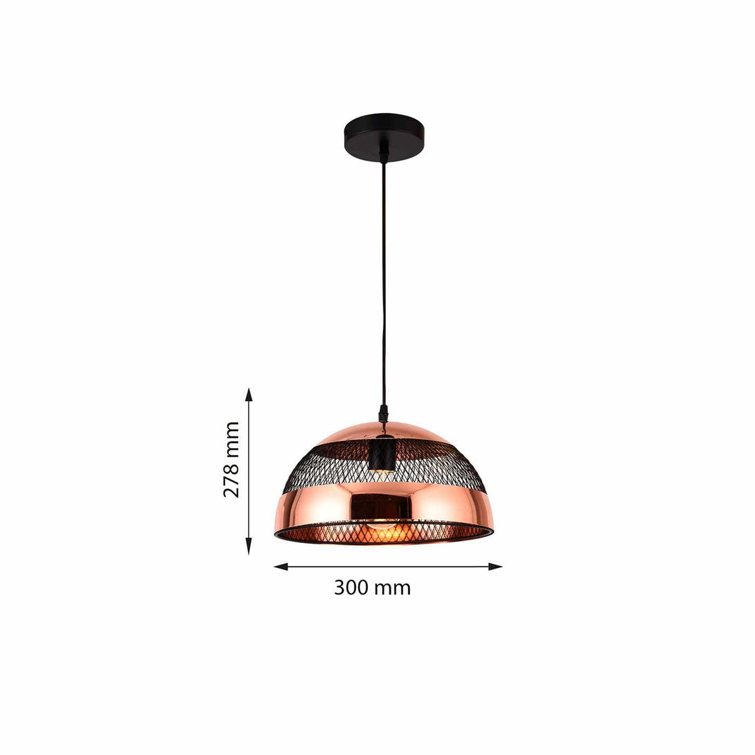 Lámpara Colgante Collage Aros, Negro y Cobre - VIRTUAL MUEBLES