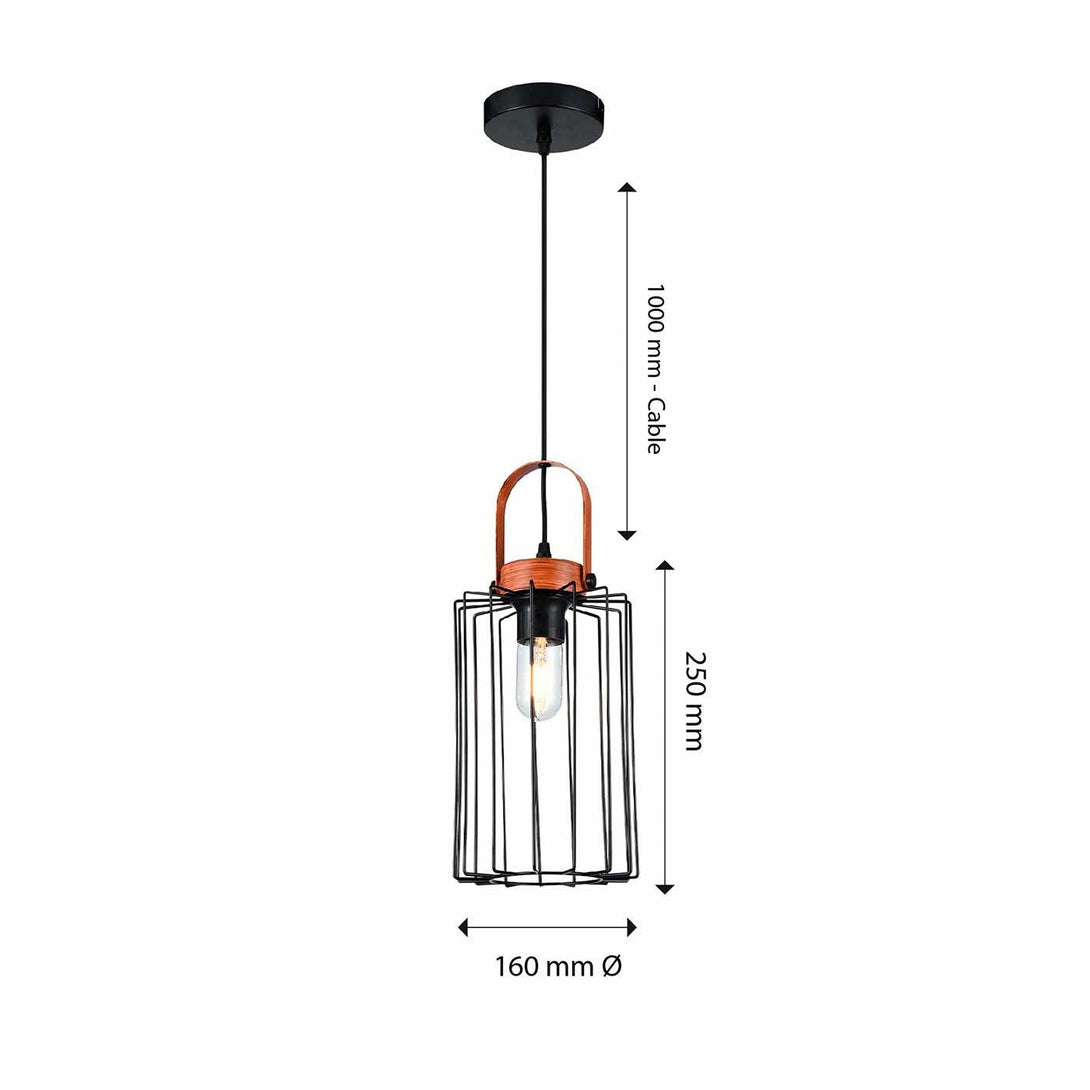 Lámpara Colgante Aymar Large, Negro - VIRTUAL MUEBLES