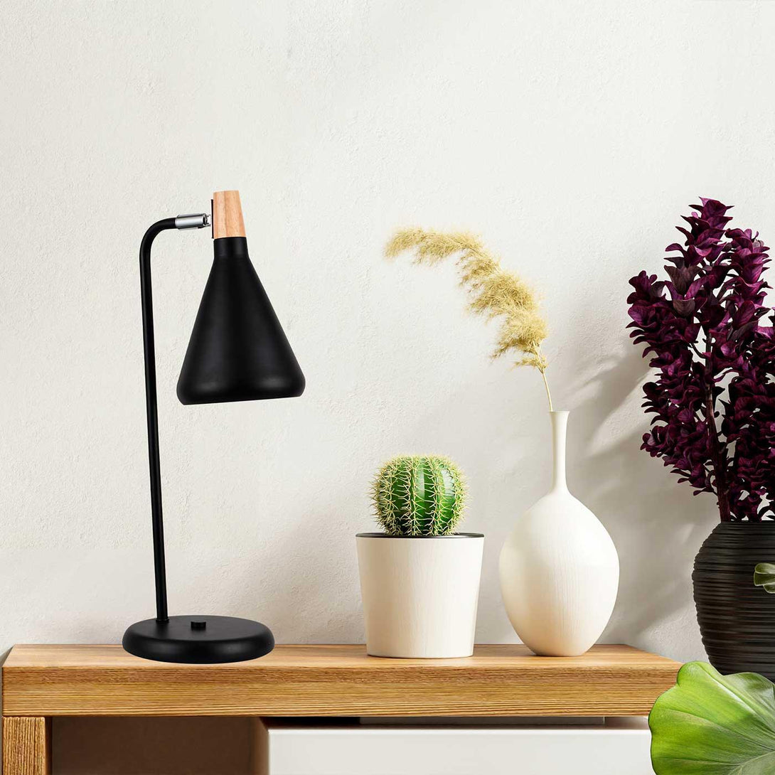 Lámpara de Mesa Clementina, Negro - VIRTUAL MUEBLES