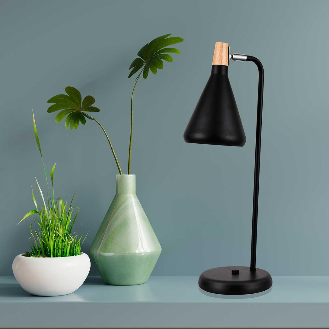 Lámpara de Mesa Clementina, Negro - VIRTUAL MUEBLES