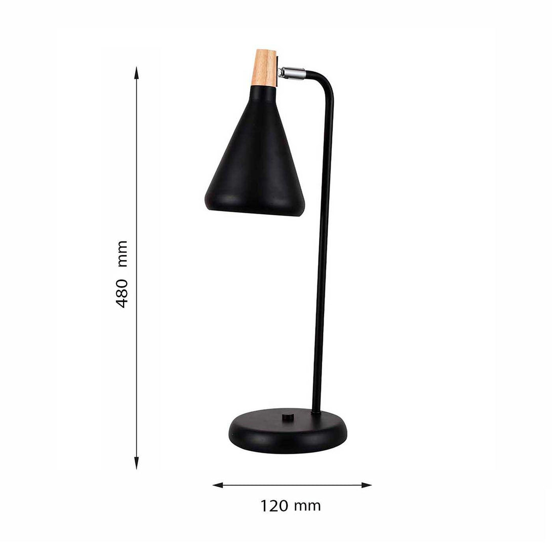 Lámpara de Mesa Clementina, Negro - VIRTUAL MUEBLES