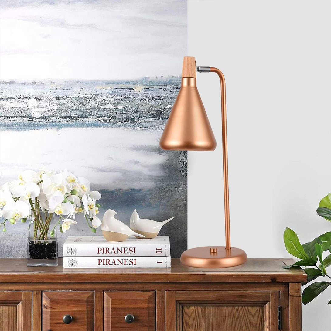 Lámpara de Mesa Clementina Oro Rosado, Cobre - VIRTUAL MUEBLES