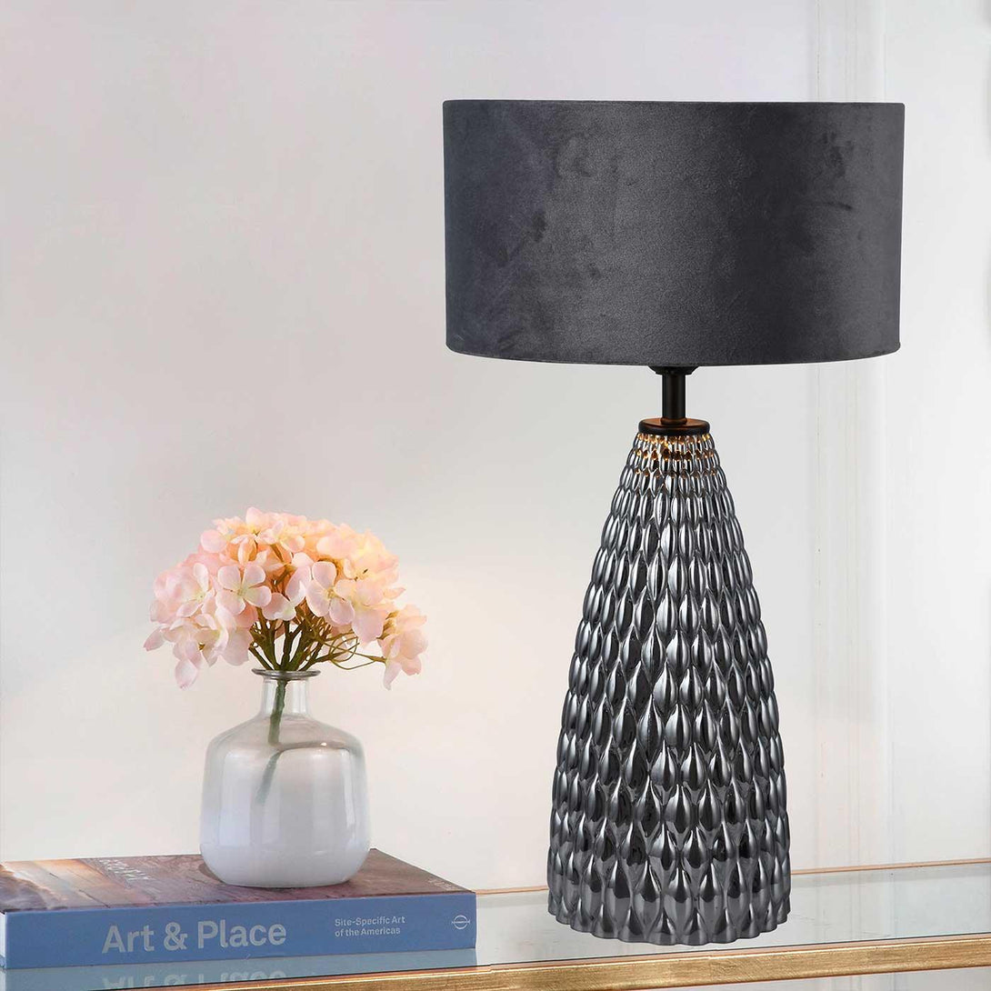 Lámpara de Mesa Santana, Negro - VIRTUAL MUEBLES