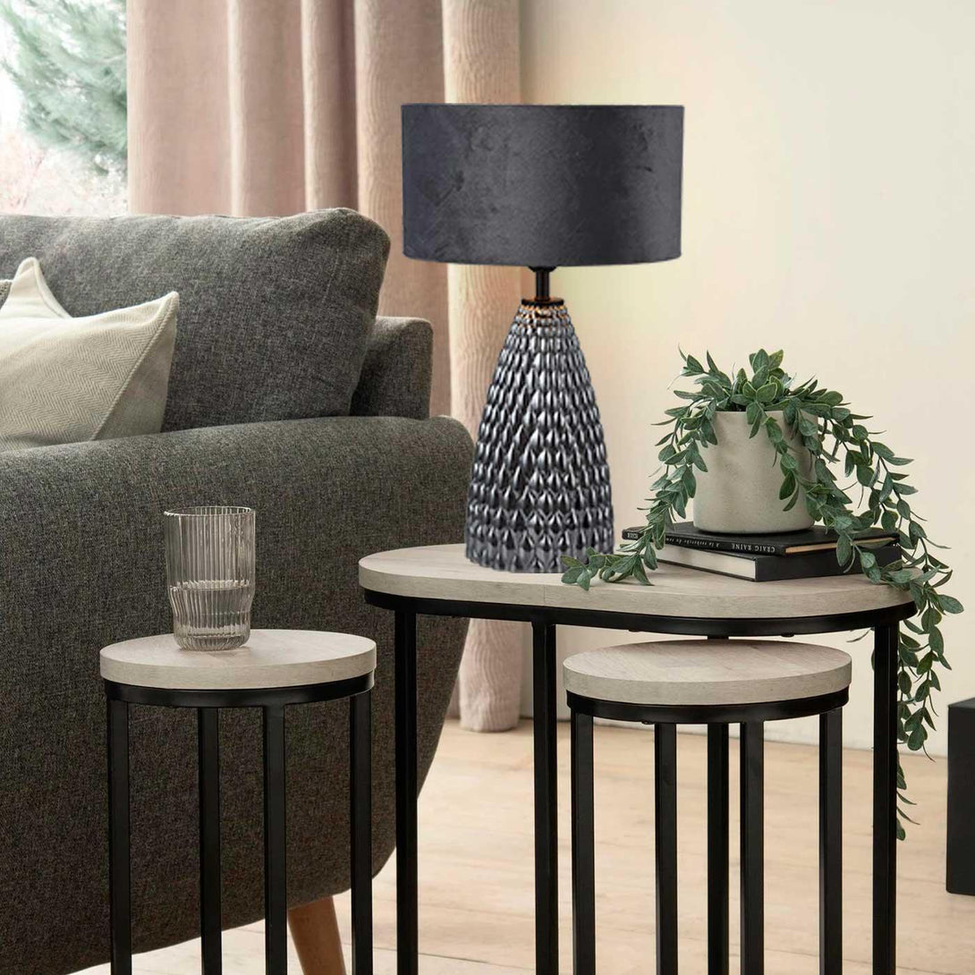 Lámpara de Mesa Santana, Negro - VIRTUAL MUEBLES