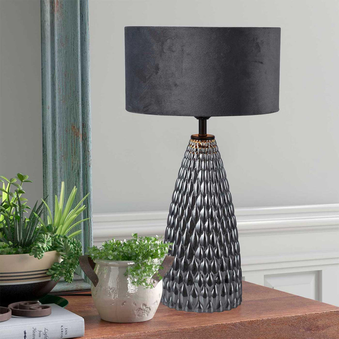 Lámpara de Mesa Santana, Negro - VIRTUAL MUEBLES