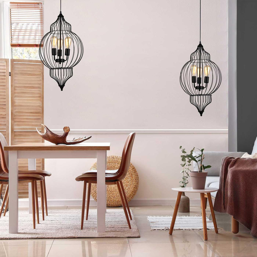 Lámpara Colgante Ezra, Negro - VIRTUAL MUEBLES