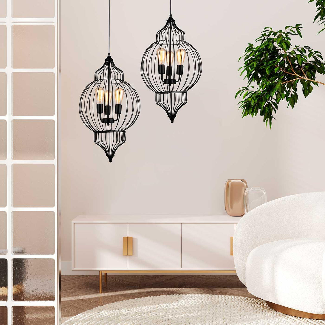 Lámpara Colgante Ezra, Negro - VIRTUAL MUEBLES