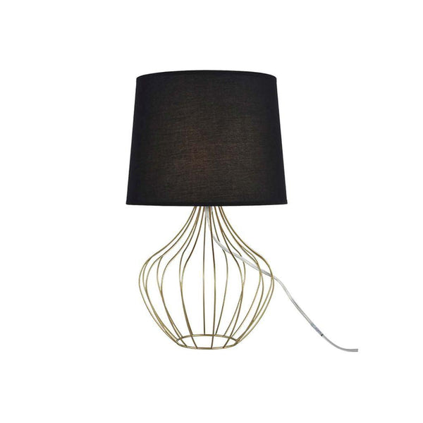 Lámpara de Mesa Amarita, Negro y Dorado