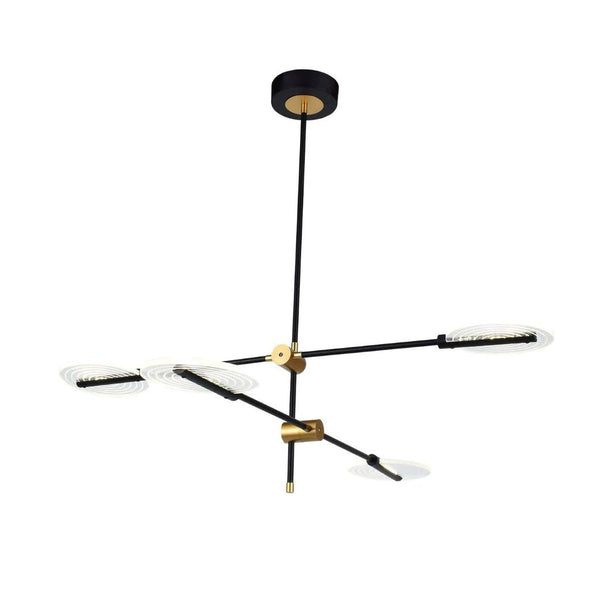 Lámpara Colgante Kinary, Negro y Dorado