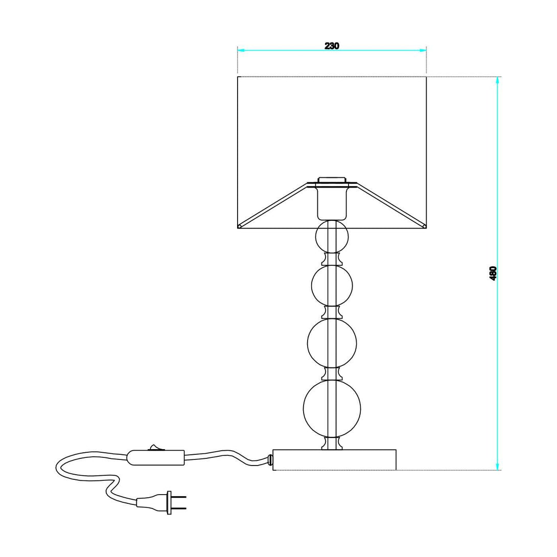Lámpara de Mesa Bolena, Blanco - VIRTUAL MUEBLES