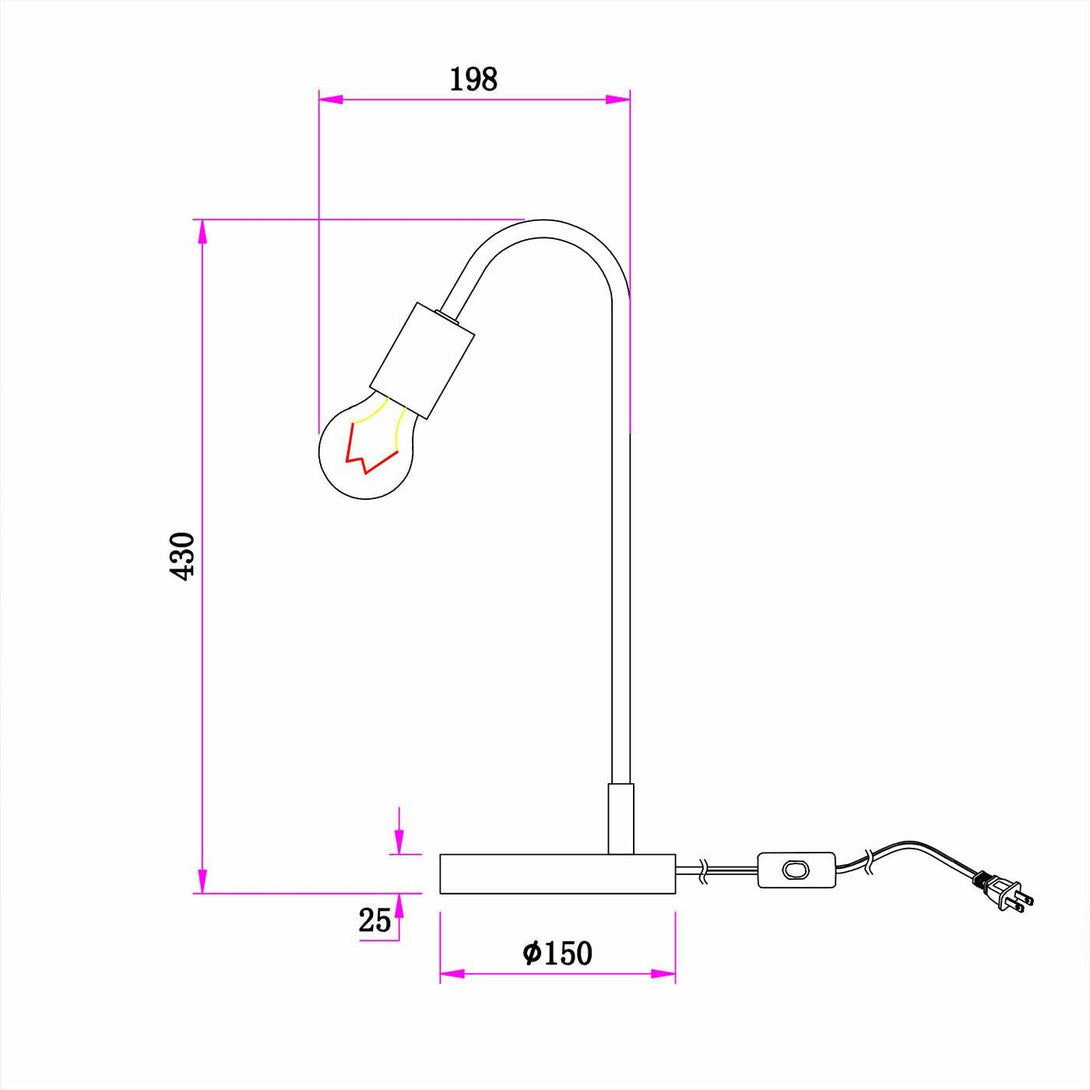 Lámpara de Mesa Lena, Dorado - VIRTUAL MUEBLES