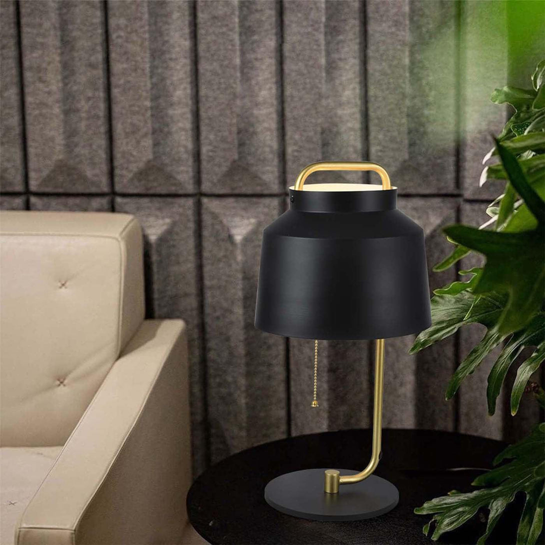 Lámpara de Mesa Marie, Negro y Dorado - VIRTUAL MUEBLES