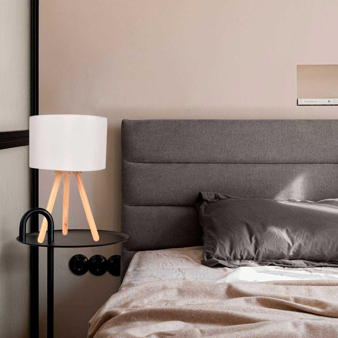 Lámpara de Mesa Ming, Blanco - VIRTUAL MUEBLES