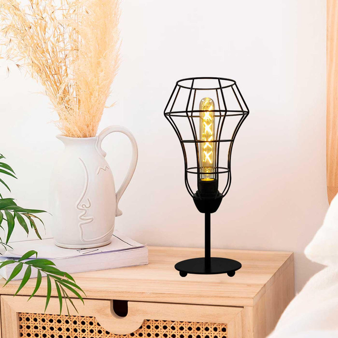 Lámpara de Mesa Nydia, Negro - VIRTUAL MUEBLES