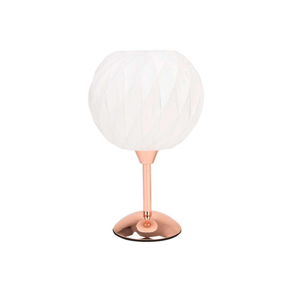 Lámpara de Mesa Waffle, Blanco y Cobre - VIRTUAL MUEBLES